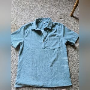 Men's Medium Teal Corduroy Polo
